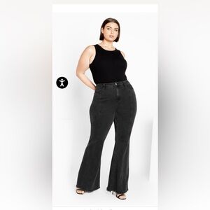 City Chic Black Leah Flare Jean 16T